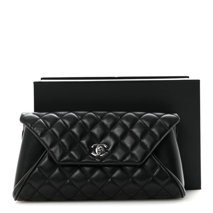 Chanel Lambskin Quilted Fold Up Again Clutch Black 10 of 10