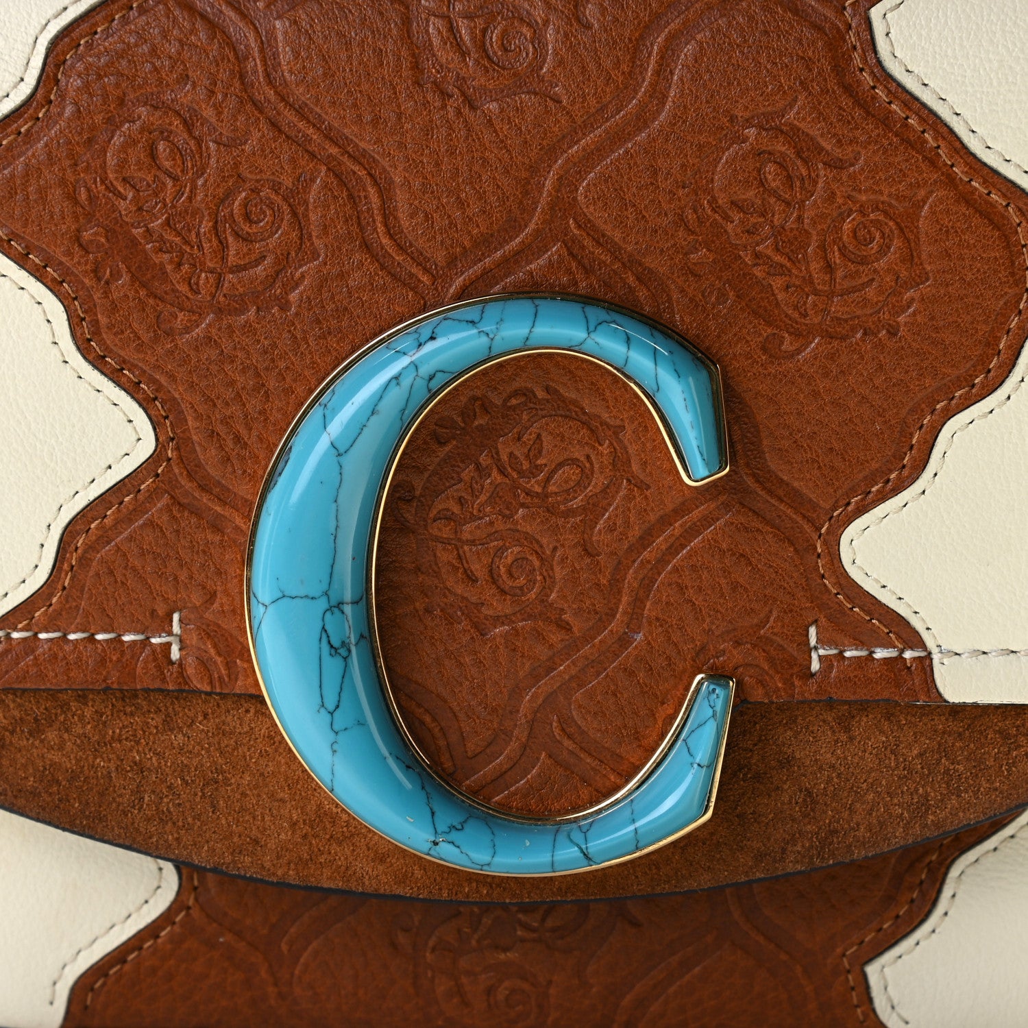 Chloe Smooth Calfskin Patchwork Mini C Bag Natural White 13 of 14