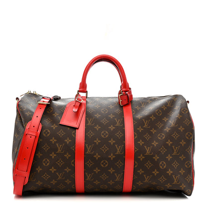 Louis Vuitton Calfskin Monogram Keepall Bandouliere 50 Coquelicot 1 of 8