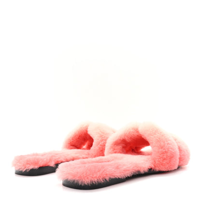 Hermes Woolskin Oran Sandals 38 Rose Du Desert 5 of 8