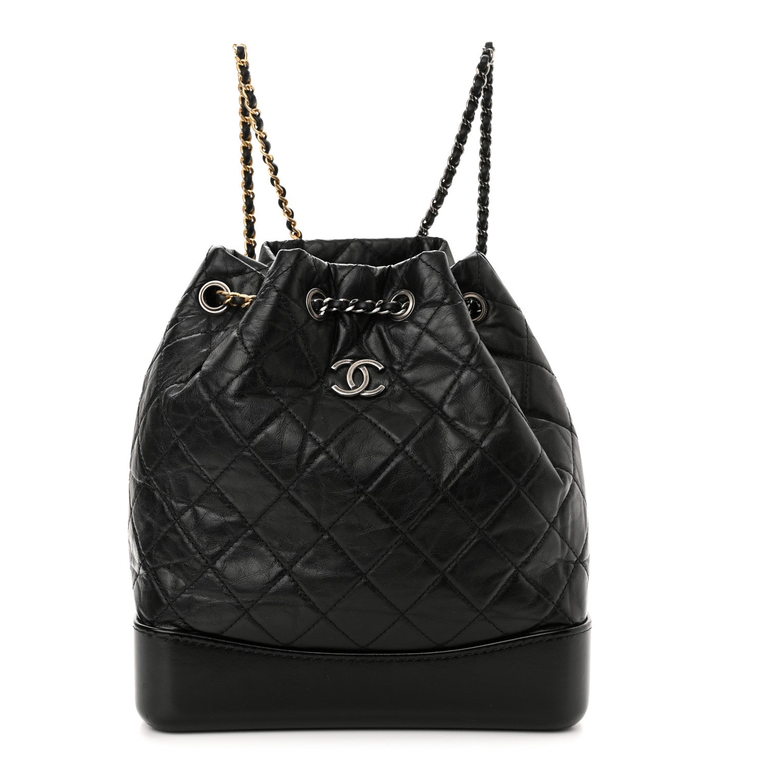 Chanel Aged Calfskin Quilted Gabrielle Backpack Black 1 of 10