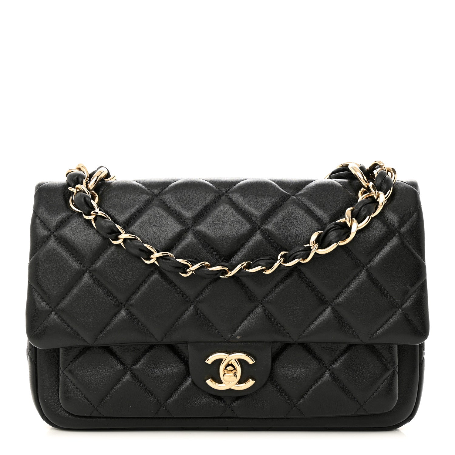 Chanel Lambskin Quilted Small Single Flap Black 1 of 13