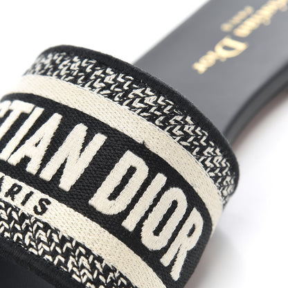 Christian Dior Canvas Embroidered Dway Mules Slide Sandals 36.5 Black 10 of 11