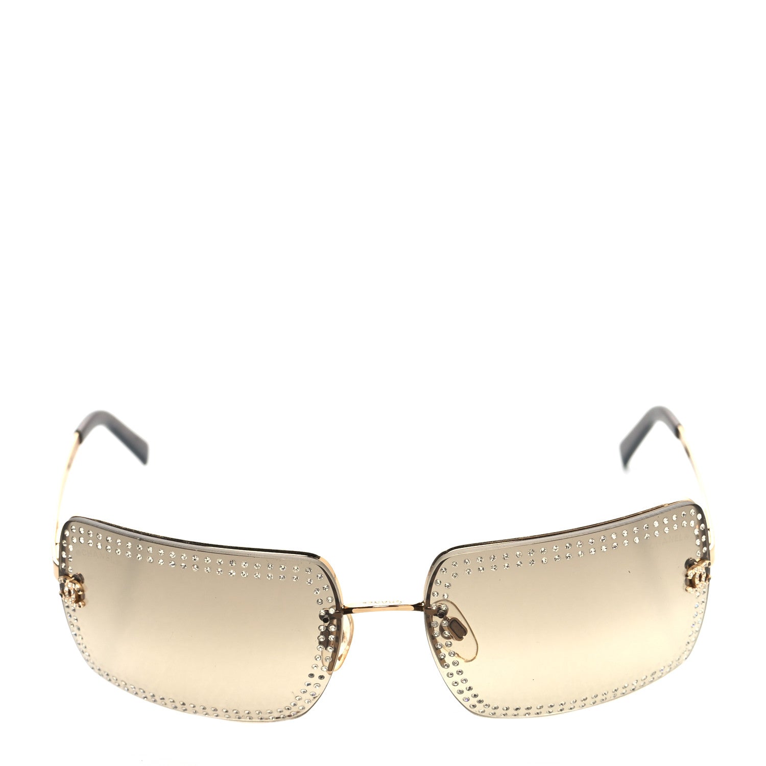 Chanel Crystal CC Logo Sunglasses 4105-B Gold 2 of 8