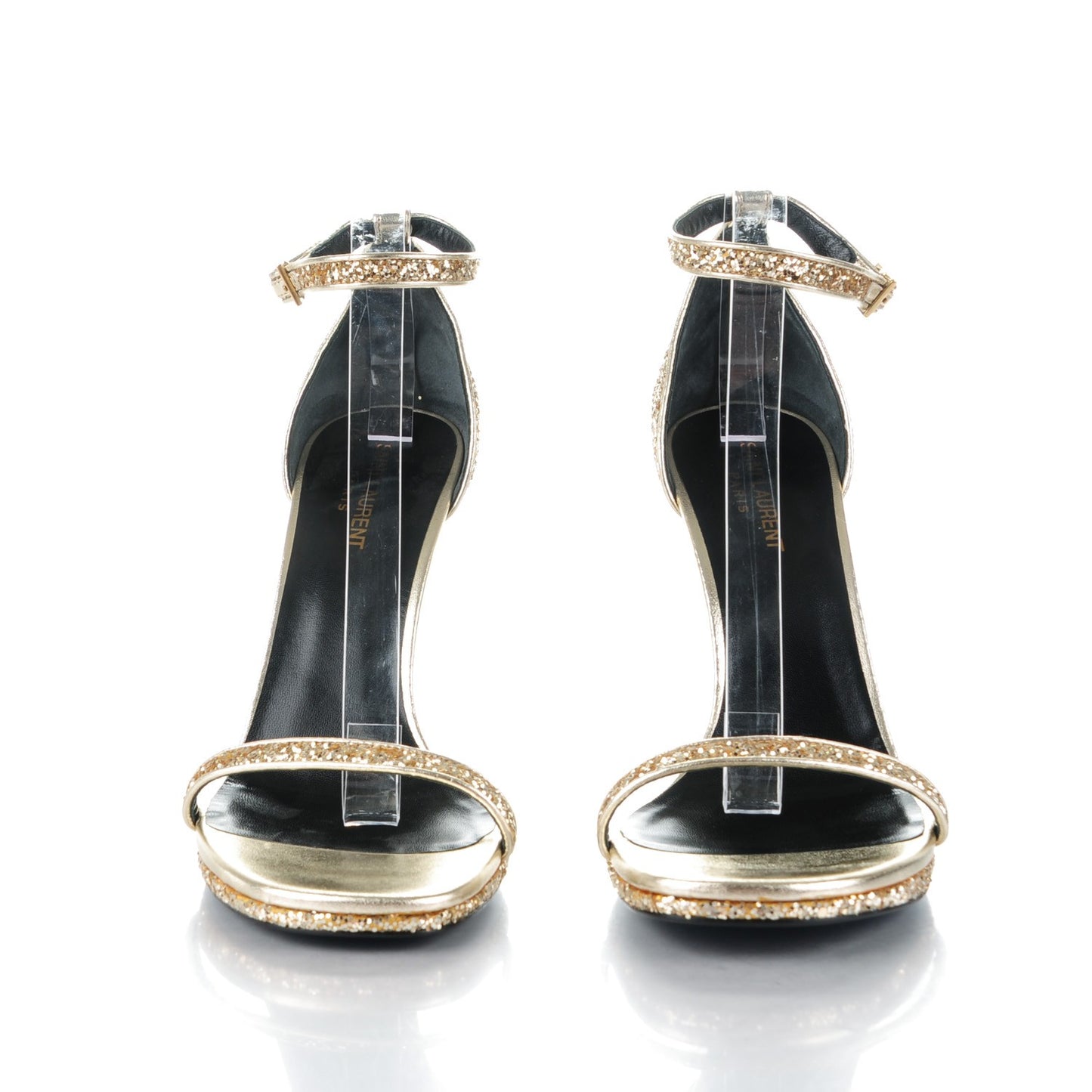 Glitter Jane 110 Ankle Strap Sandals 41 Platino