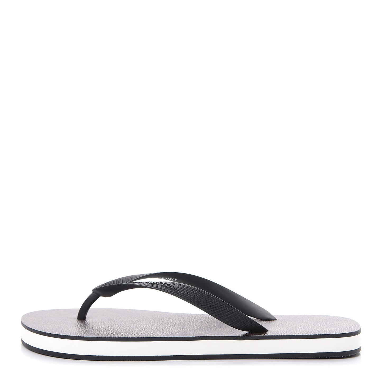 Rubber Monogram Mens Molitor Thong Sandals 8 Black