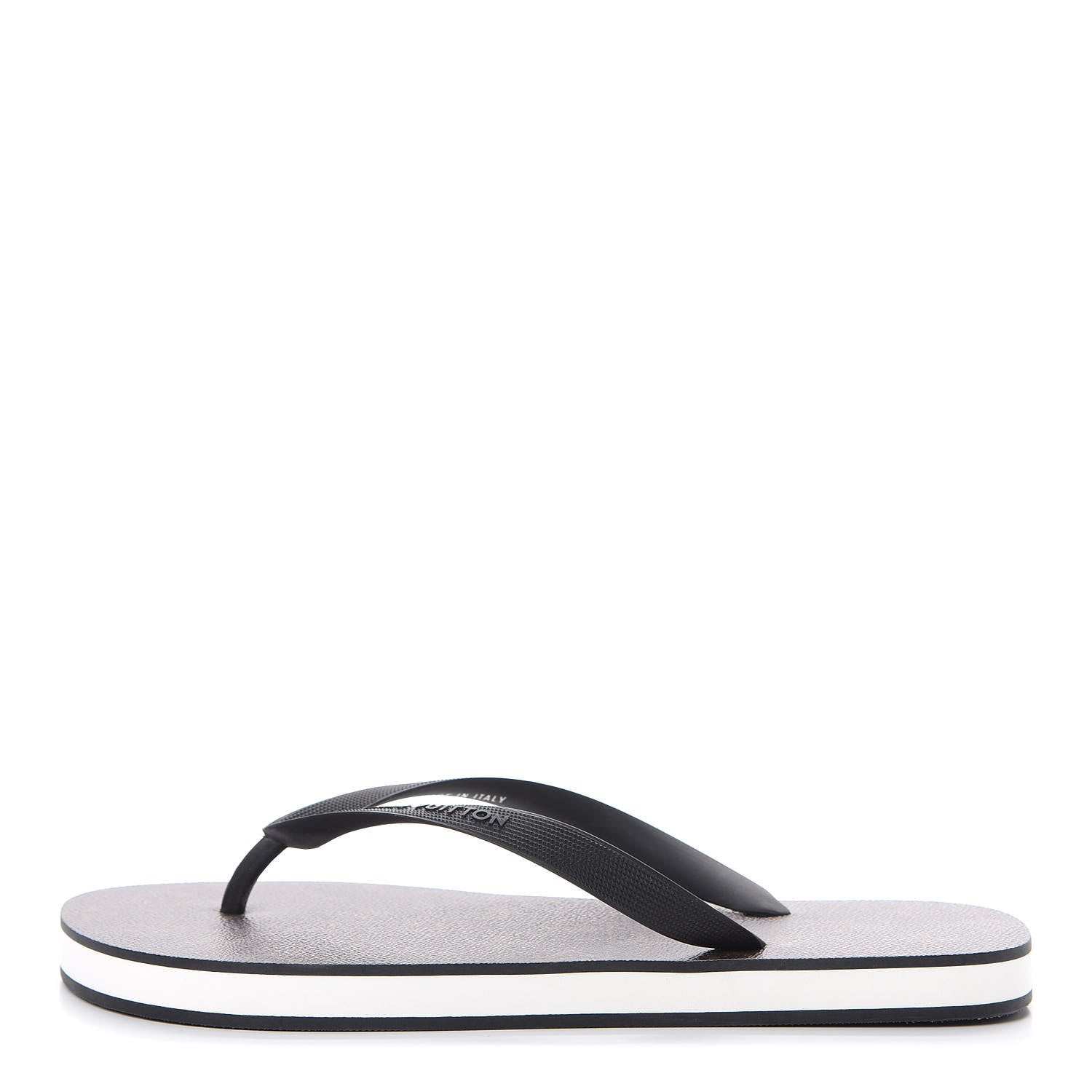 Louis Vuitton Rubber Monogram Mens Molitor Thong Sandals 8 Black 1 of 8