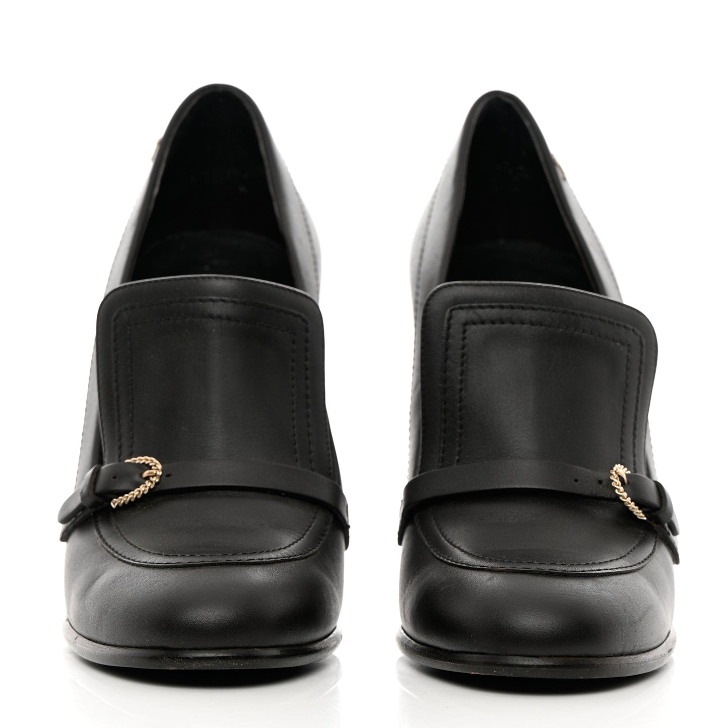 Calfskin Buckle Pumps 39.5 Brown