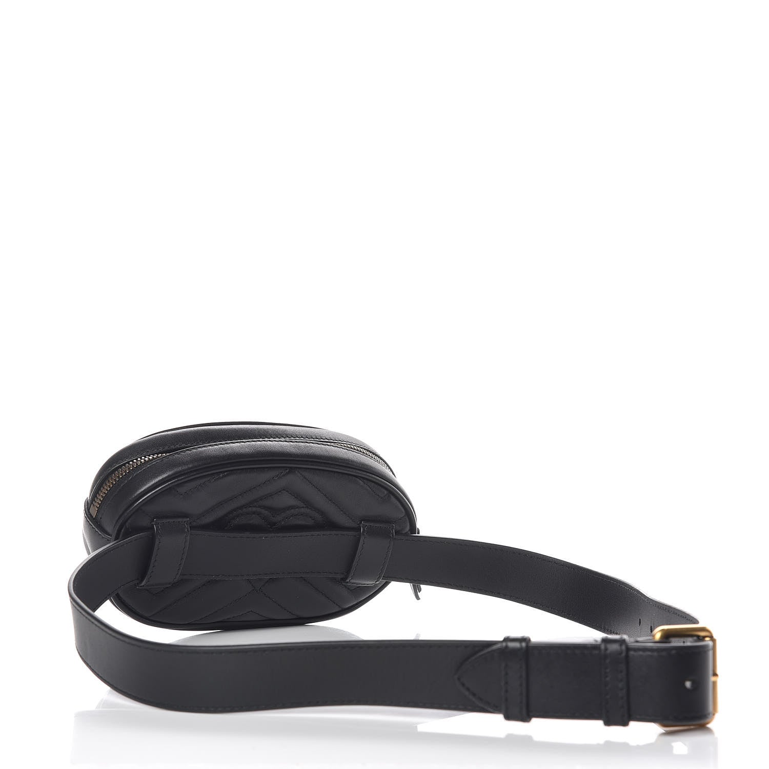 Gucci Calfskin Matelasse GG Marmont Belt Bag 85 34 Black 3 of 14