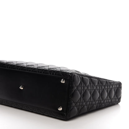 Christian Dior Lambskin Cannage Large Lady Dior Black 10 of 11