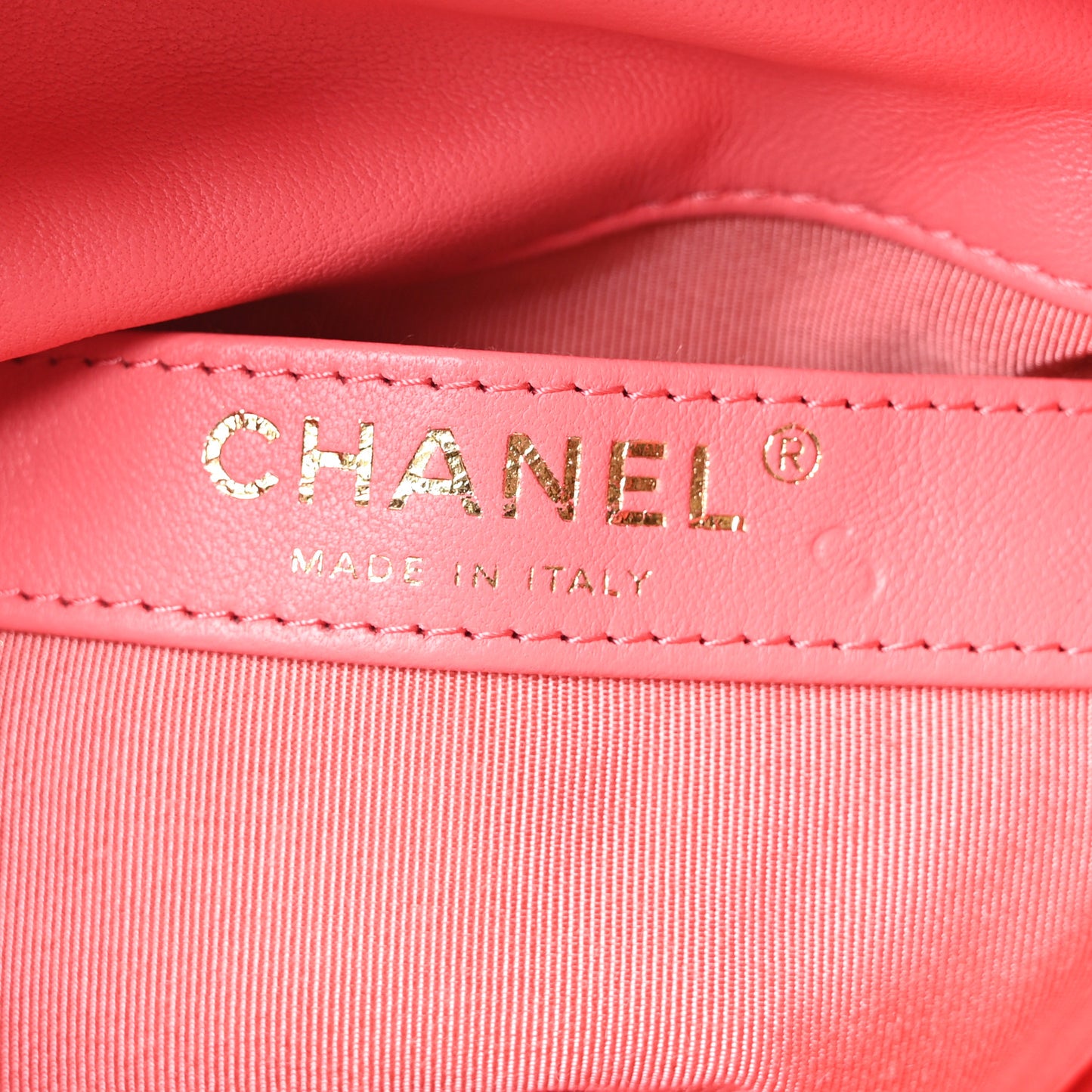 Lambskin Bucket Chain Drawstring Bag Pink