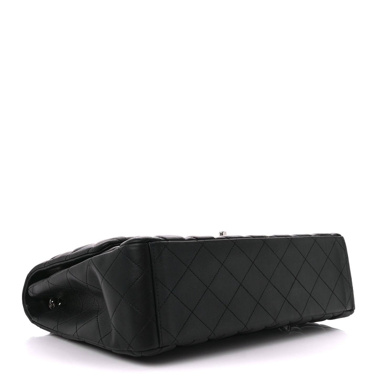 Lambskin Quilted Maxi Single Flap Black