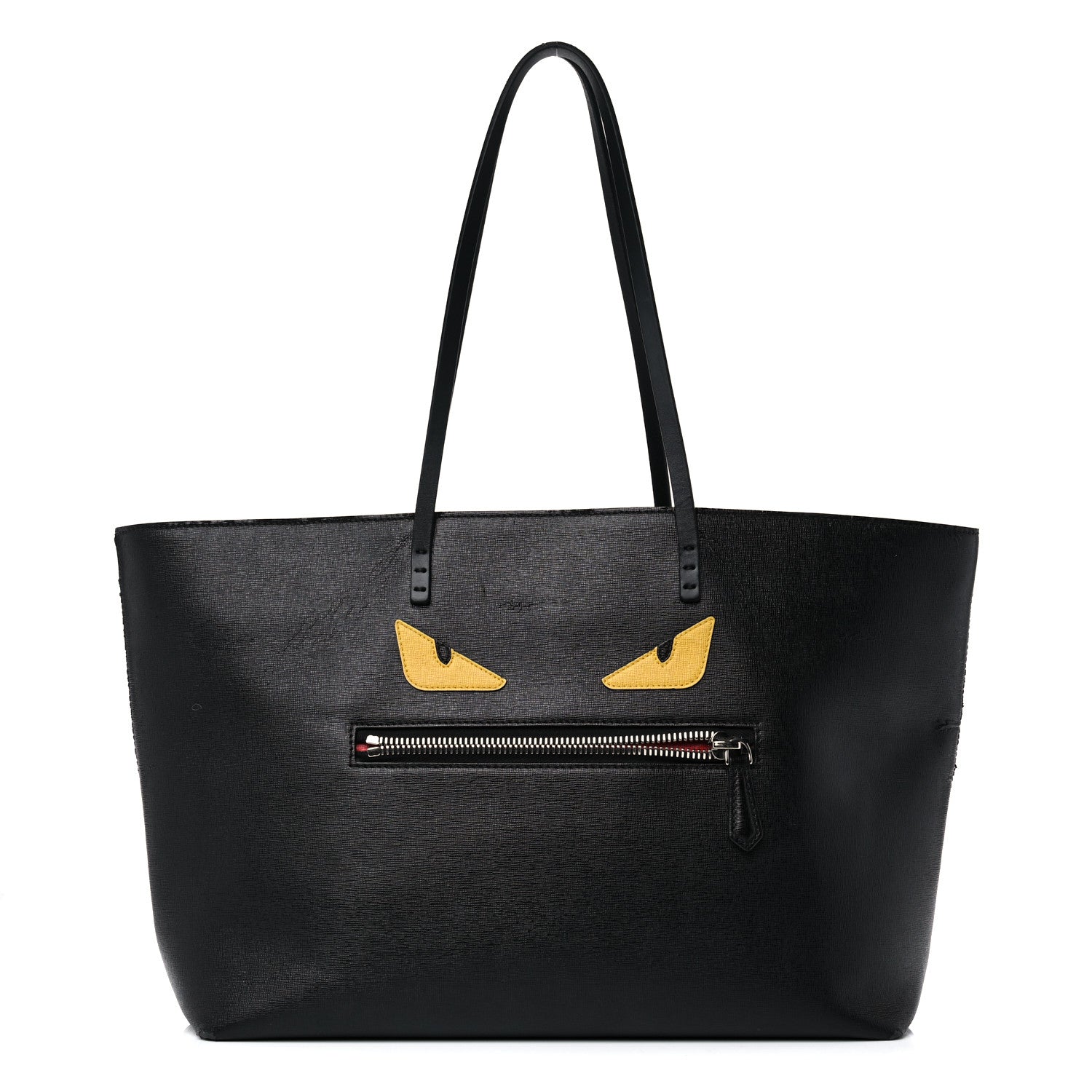 Fendi Vitello Elite Cuoio Monster Buggies Medium Roll Tote Black Multicolor Blue Cobalto 1 of 31