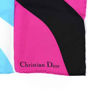 Christian Dior Silk D-Jungle Pop Scarf 90 Blue 3 of 4