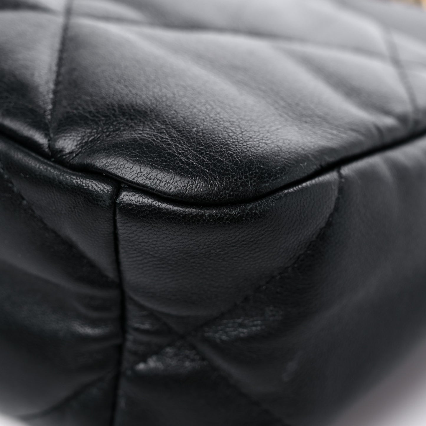 Goatskin Quilted Medium Chanel 19 Flap Black
