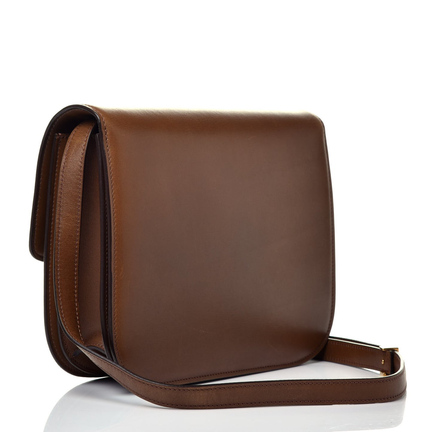 Natural Calfskin Medium Classic Box Flap Bag Tan