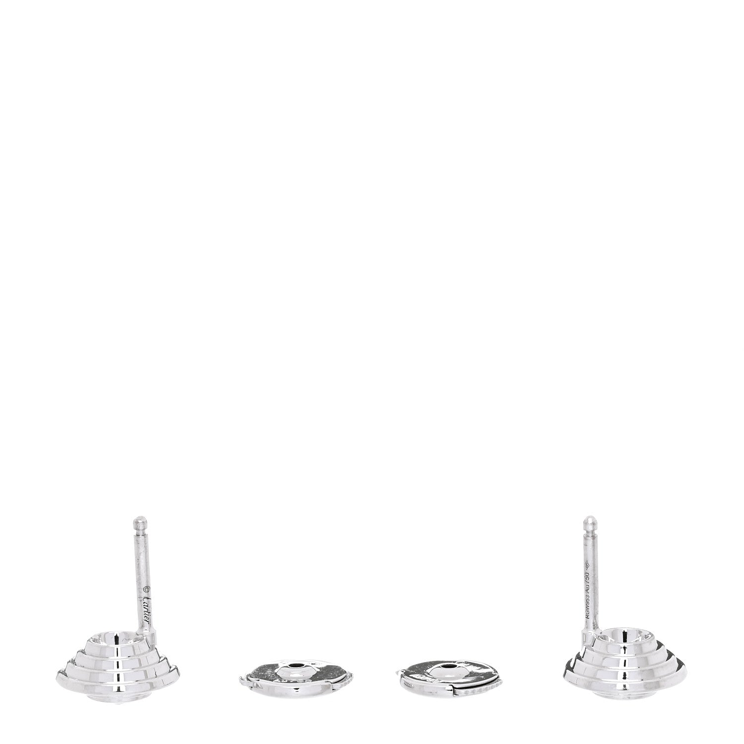 Cartier 18K White Gold Diamond D'Amour Halo Earrings 3 of 6