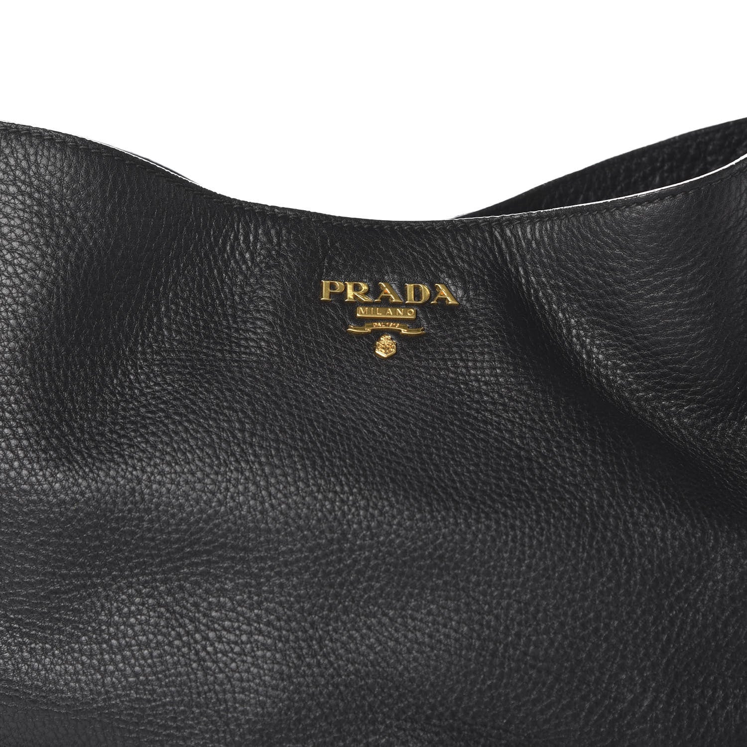 Prada Vitello Daino Side Zip Pocket Hobo Black 9 of 10
