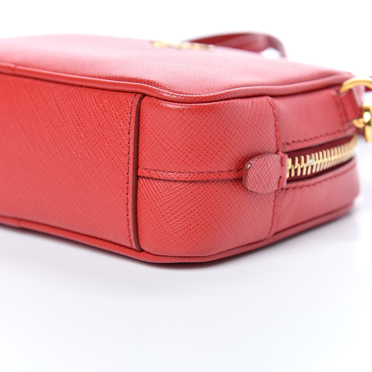 Prada Saffiano Mini Camera Crossbody Bag Fuoco 9 of 10
