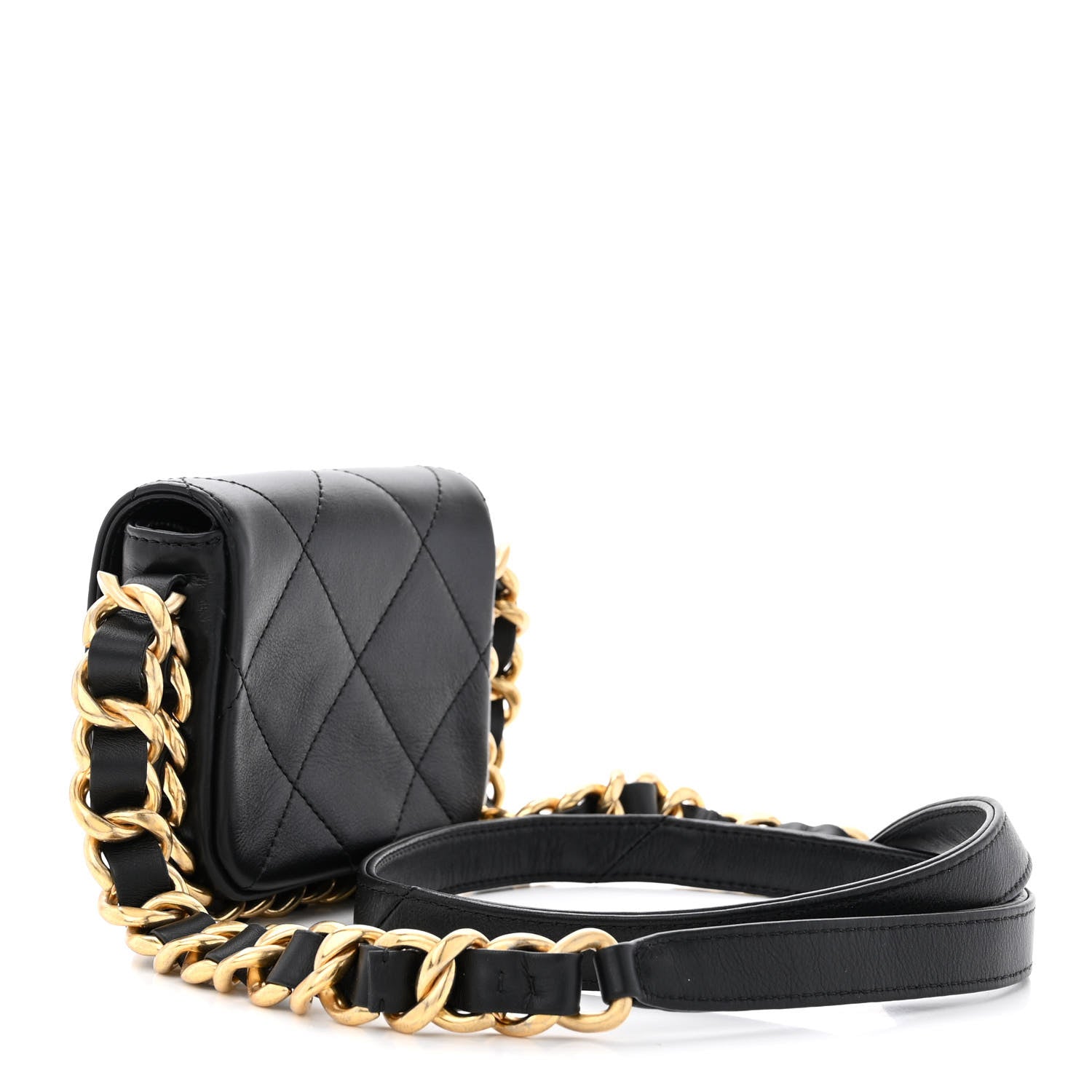 Chanel Calfskin Quilted Mini Framing Chain Bag Black 3 of 11