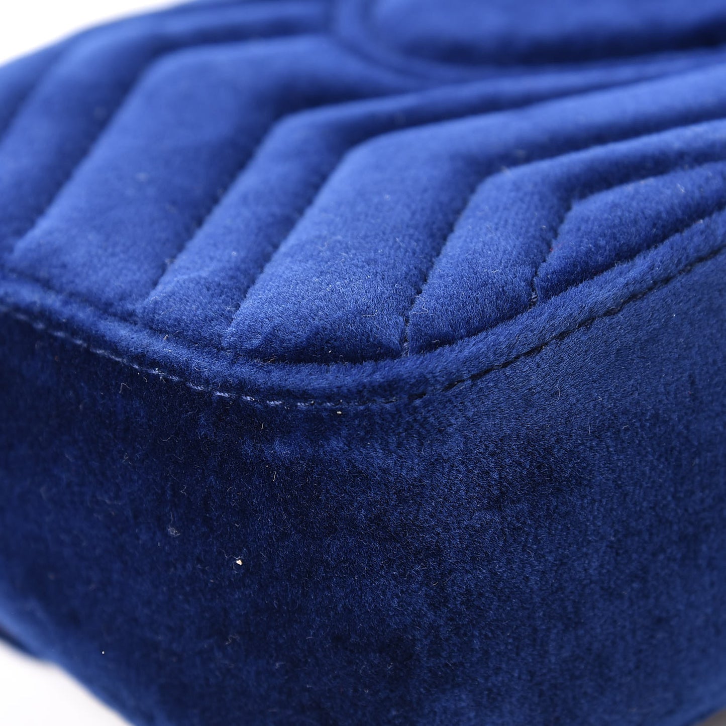 Velvet Matelasse Mini GG Marmont Shoulder Bag Cobalt Blue