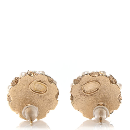 Chanel Pearl CC Round Earrings Light Gold 4 of 4