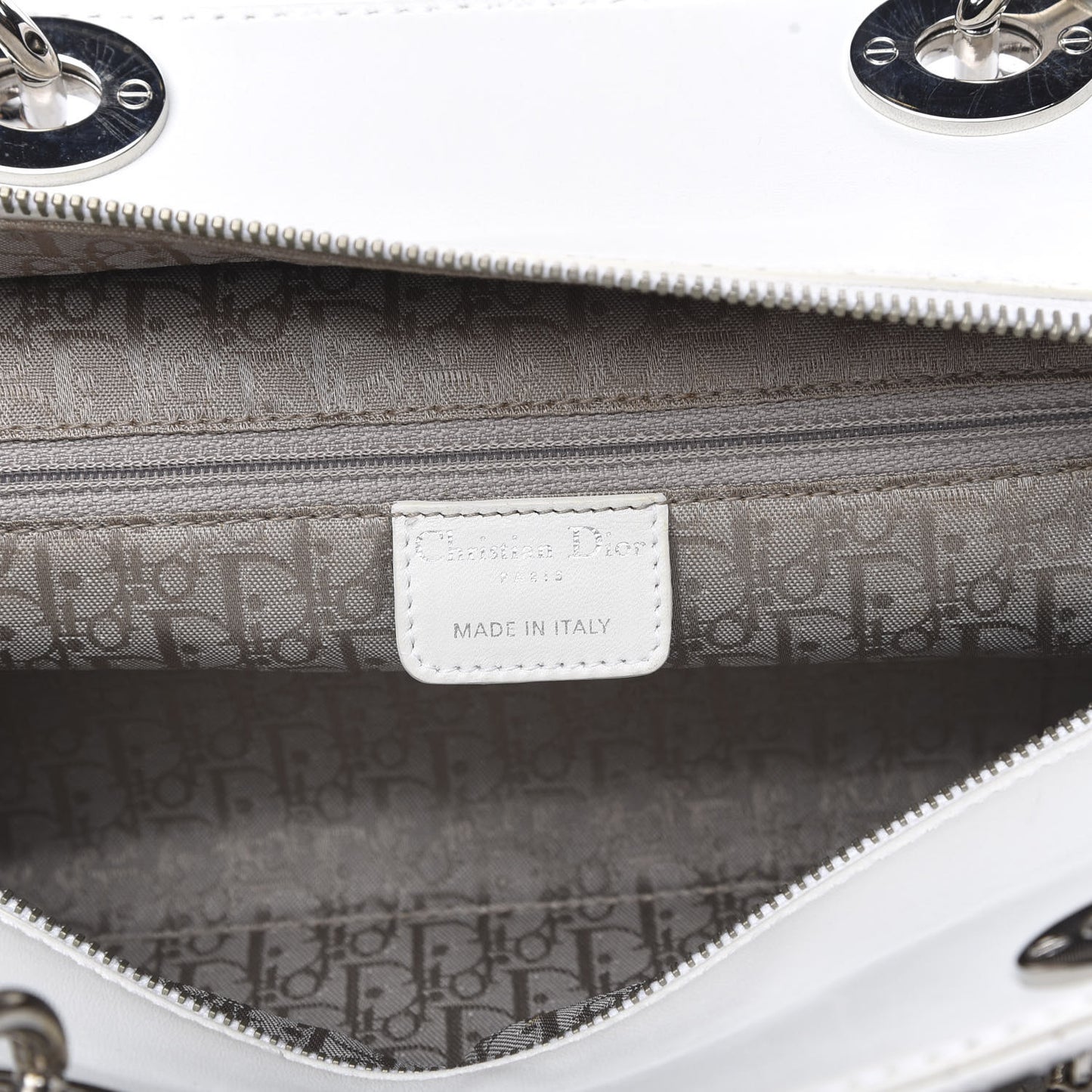 Lambskin Cannage Soft Lady Dior Satchel White