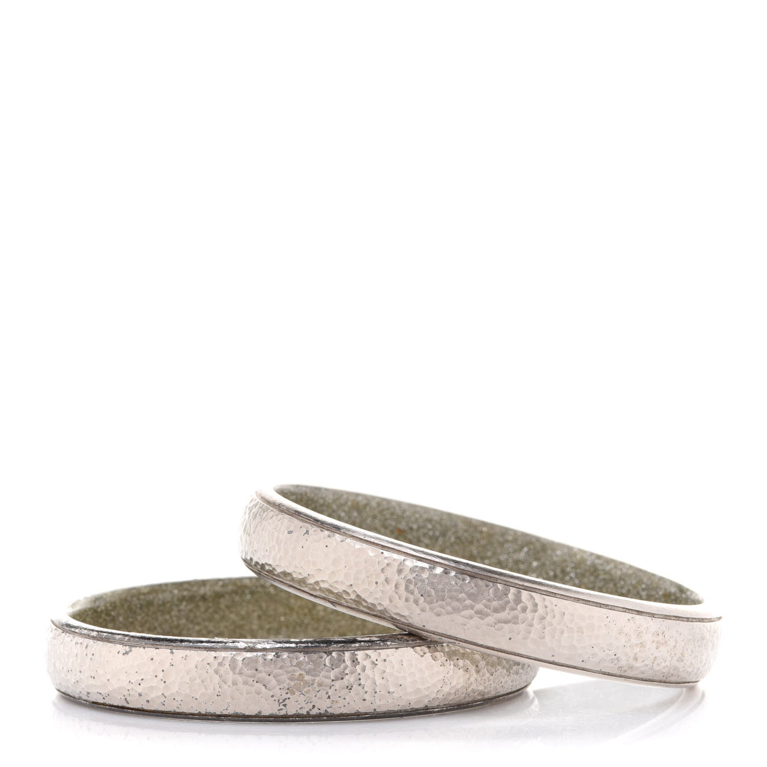 Chanel Metal Hammered CC Bangle Set of 2 Silver 3 of 5
