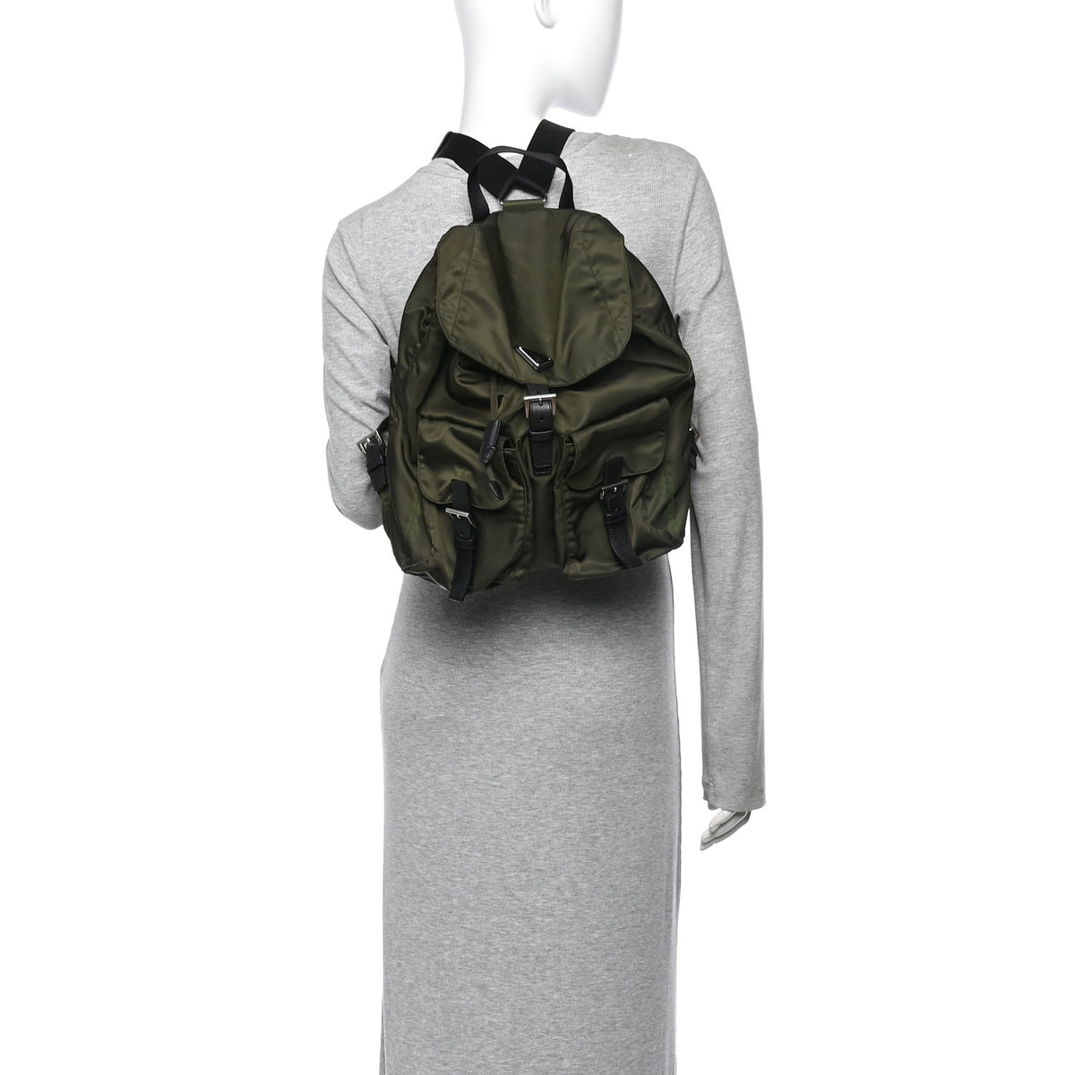 Nylon Vela Medium Backpack Mimetico