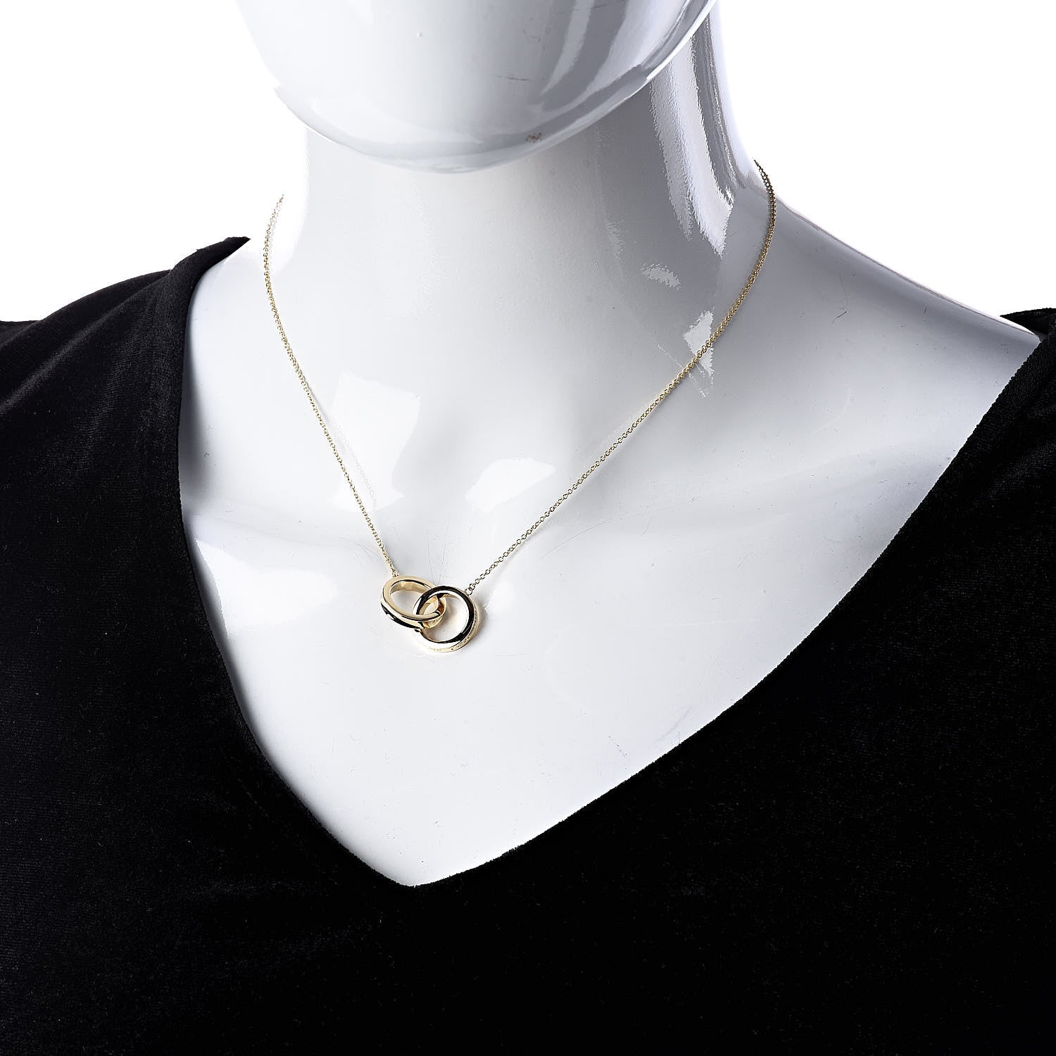 Tiffany 18K Yellow Gold 1837 Interlocking Circles Pendant Necklace 2 of 5
