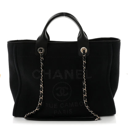 Chanel Mixed Fibers Small Deauville Tote Black 1 of 11