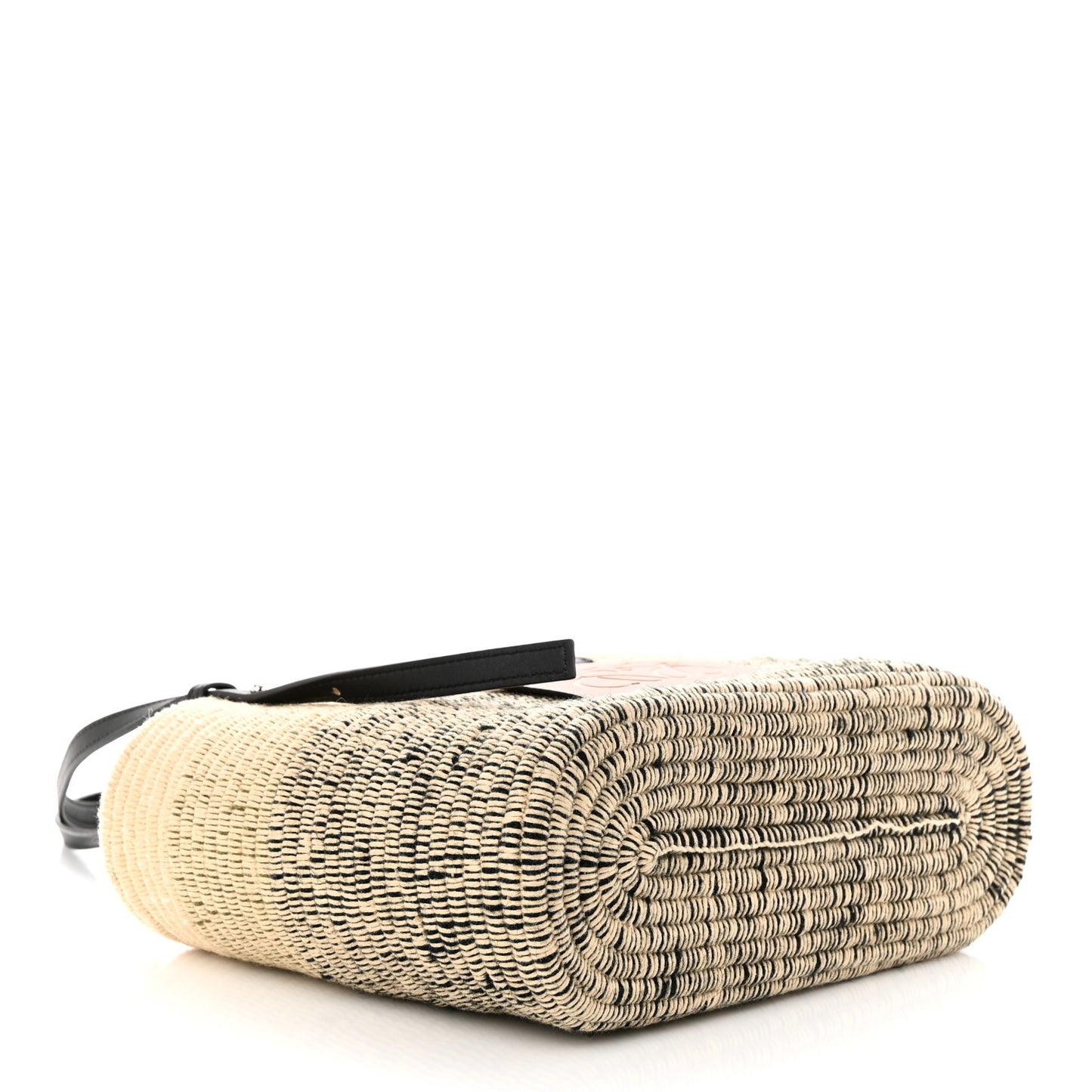 Raffia Square Small Basket Tote Bag Ombre Black