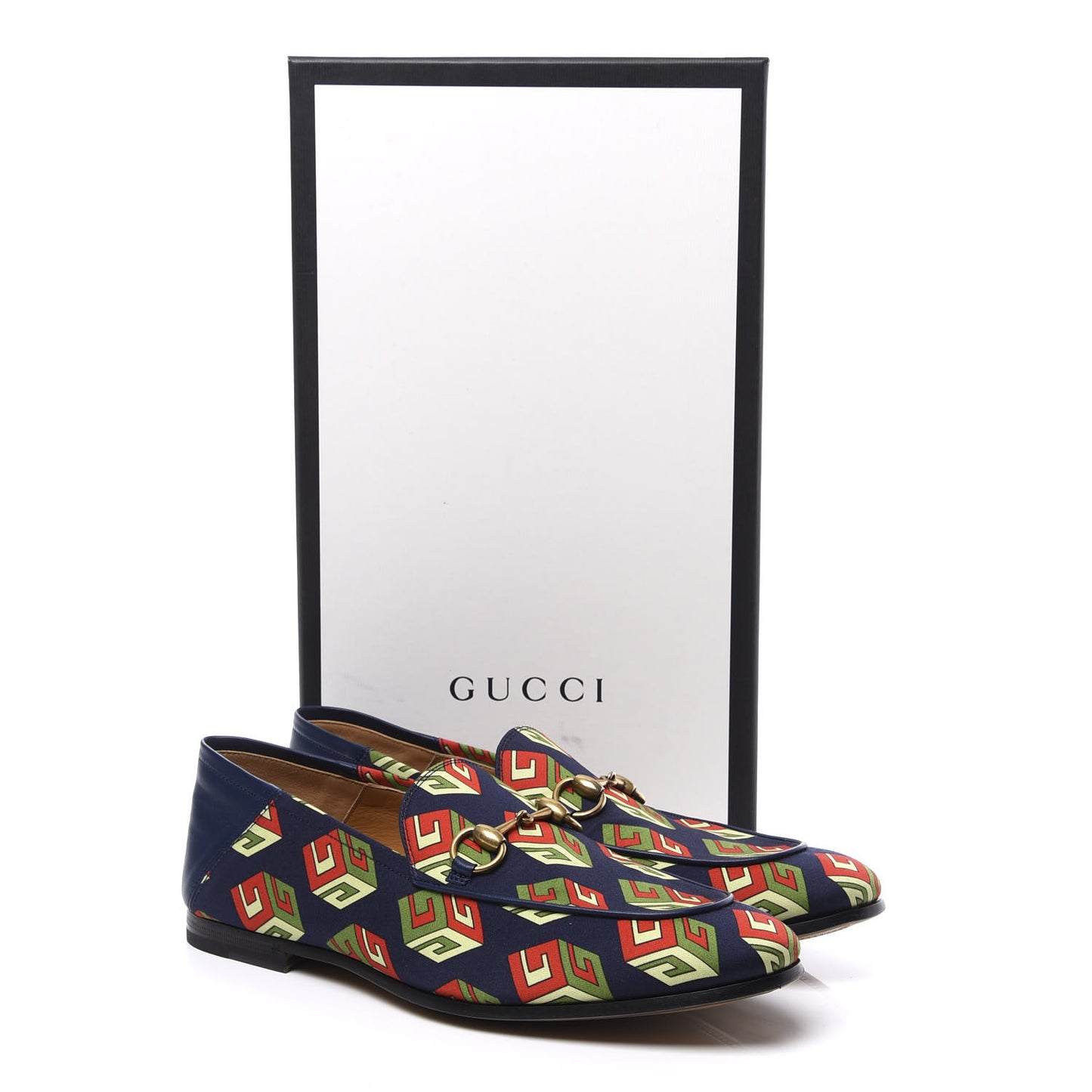 Satin Lambskin Mini GG Wallpaper Mens Brixton Horsebit Loafers 7.5 Royal Blue Blue Agata