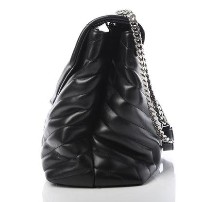 Saint Laurent Calfskin Y Quilted Monogram Large Loulou Chain Satchel Black 12 of 13