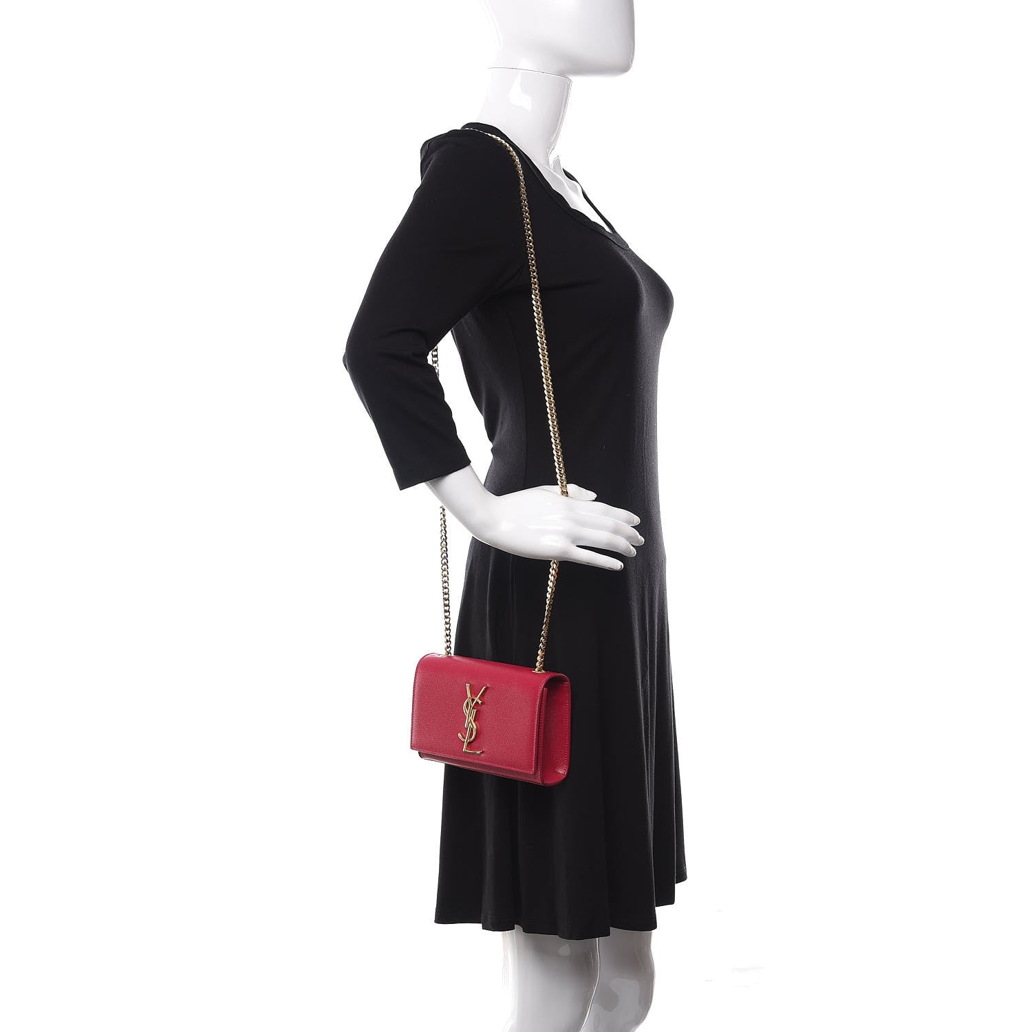 Saint Laurent Grain De Poudre Small Monogram Kate Satchel Bubblegum 2 of 9