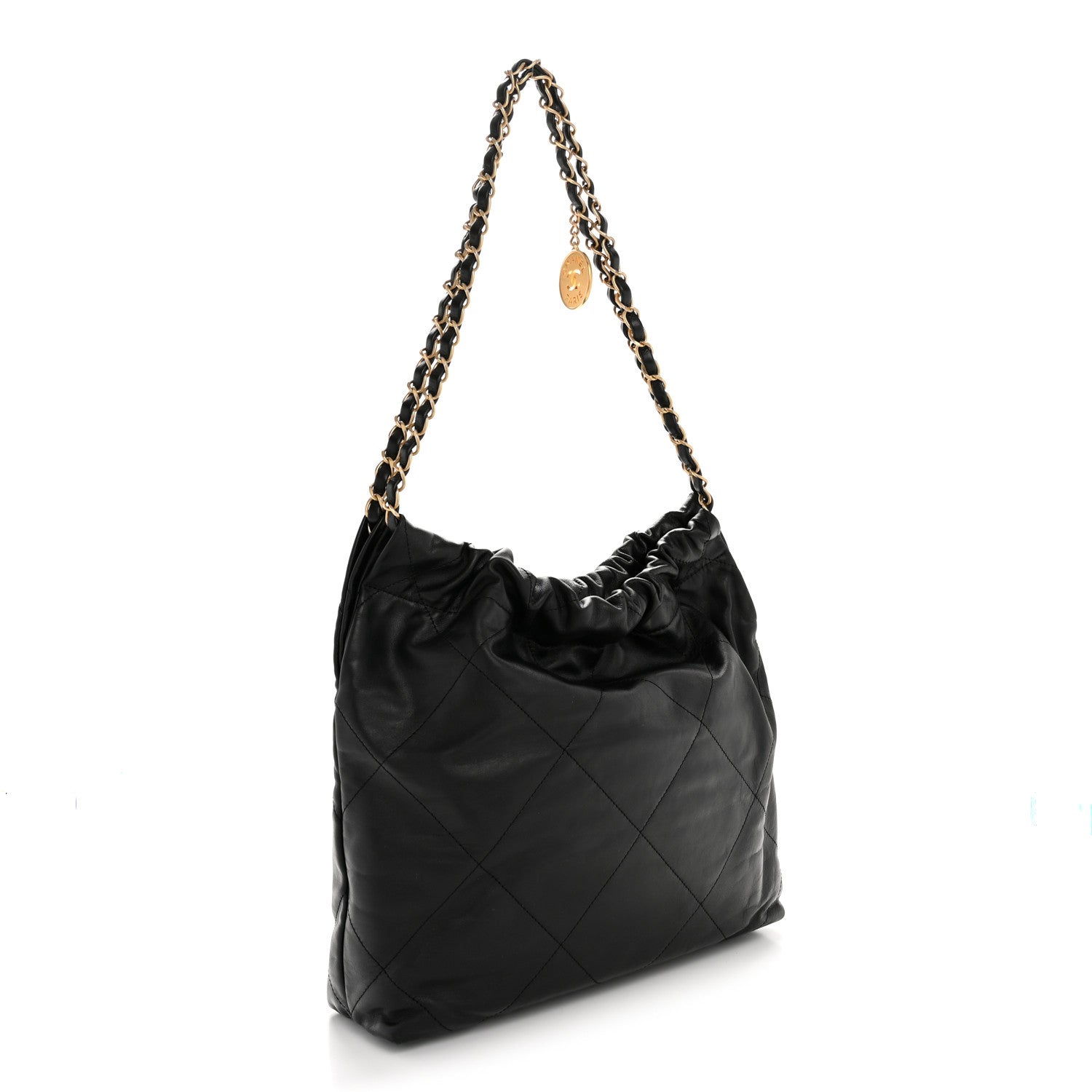 Chanel Shiny Calfskin Quilted Small Chanel 22 Black 4 of 13