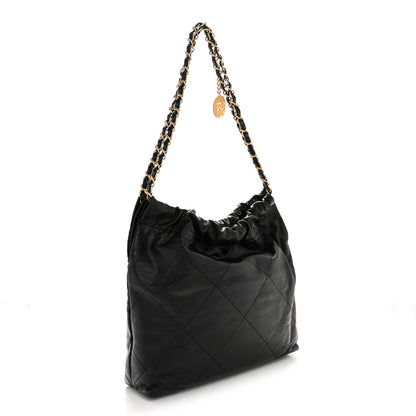 Chanel Shiny Calfskin Quilted Small Chanel 22 Black 4 of 13