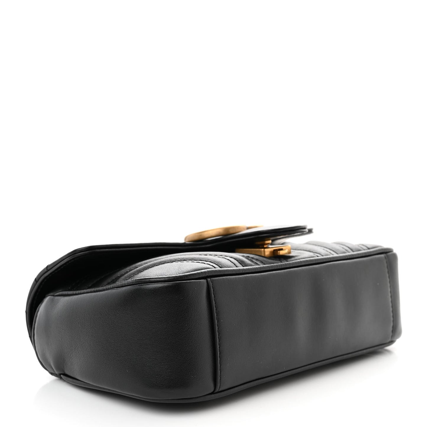 Calfskin Matelasse Mini GG Marmont Shoulder Bag Black