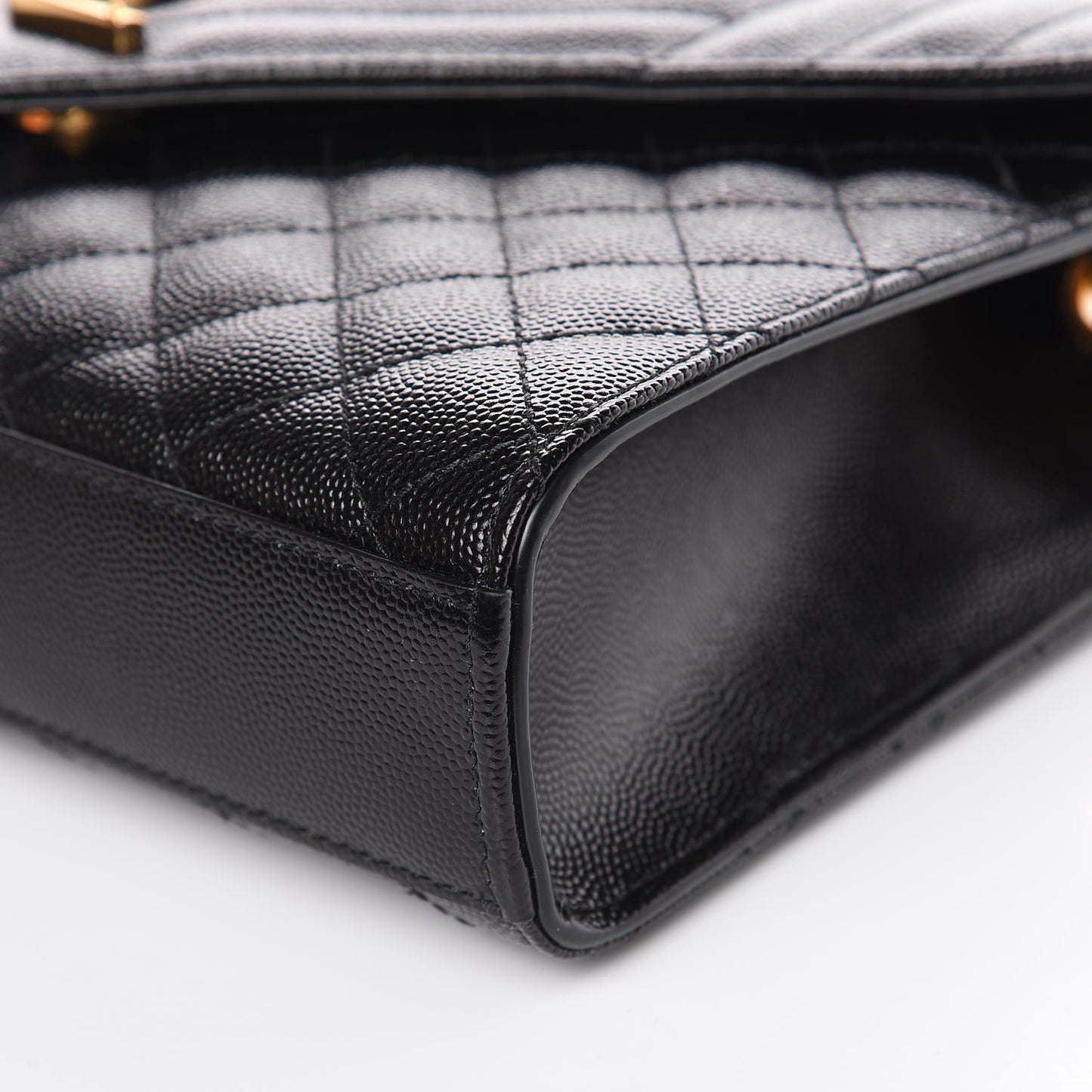 Grain De Poudre Textured Mixed Matelasse Triquilt Medium Monogram Satchel Black