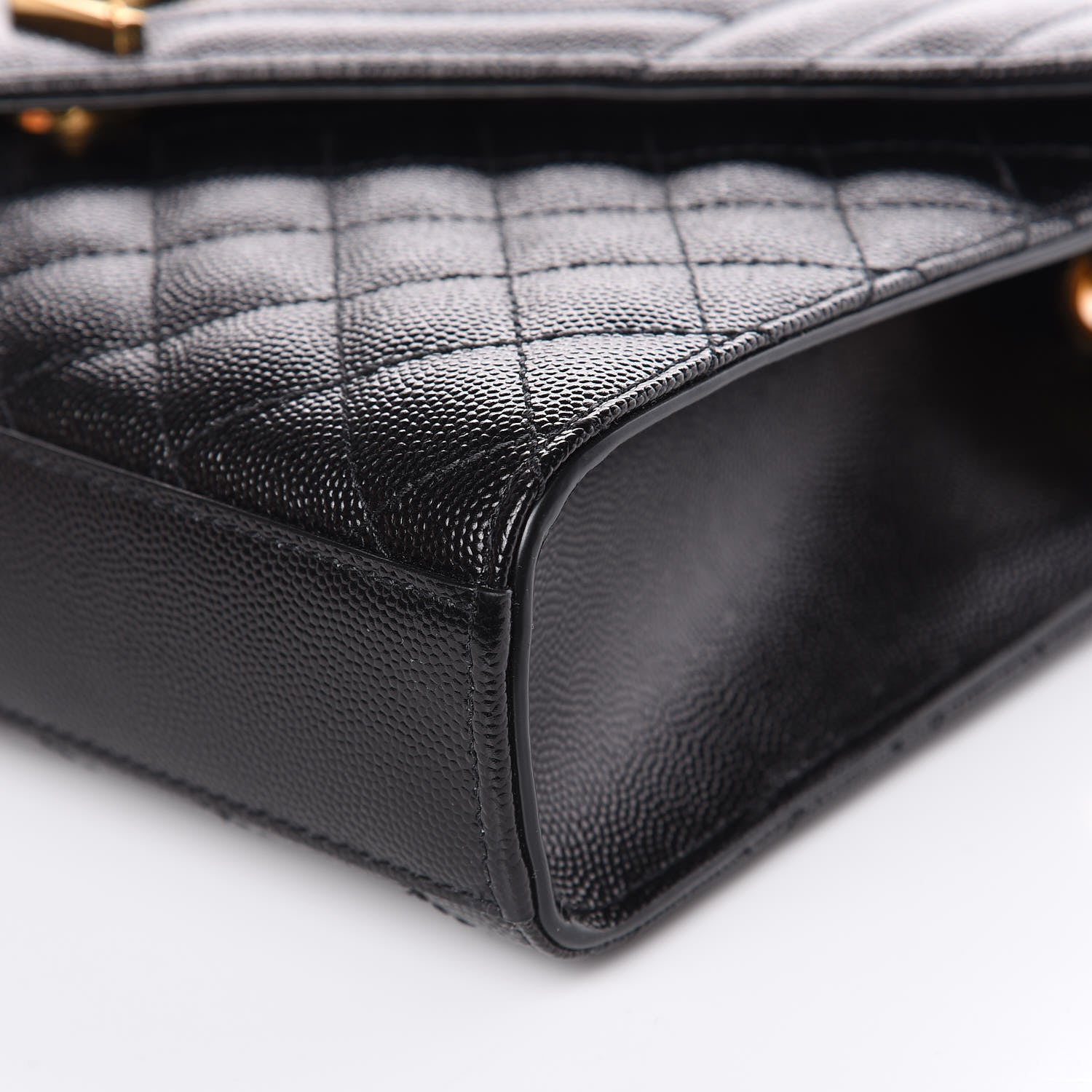 Saint Laurent Grain De Poudre Textured Mixed Matelasse Triquilt Medium Monogram Satchel Black 9 of 9