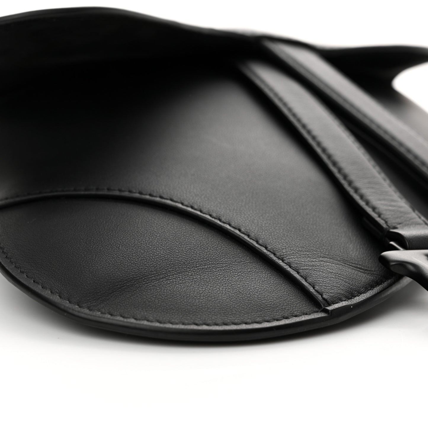 Ultra Matte Calfskin Saddle Belt Bag Black