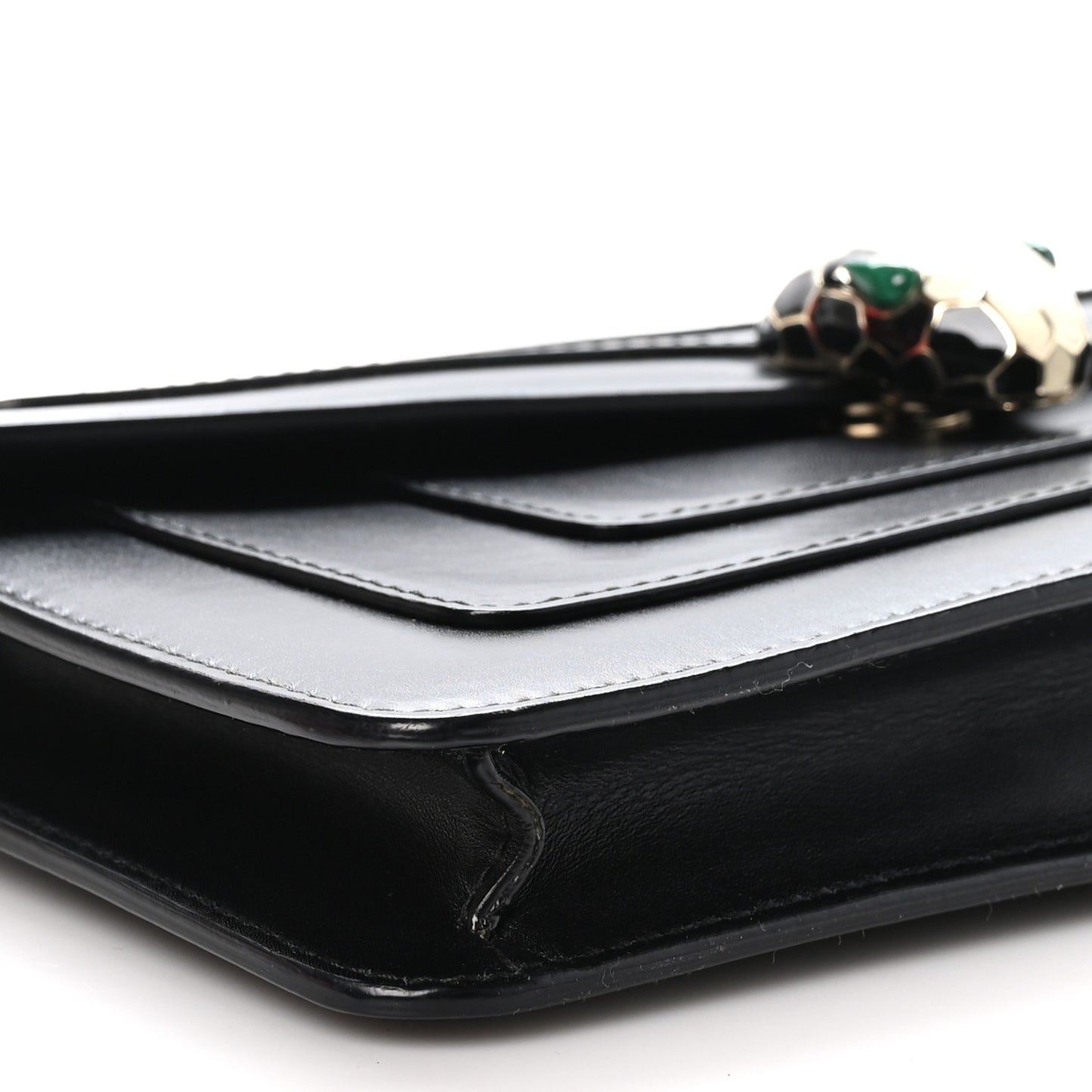 Calfskin Serpenti Forever Shoulder Bag Black