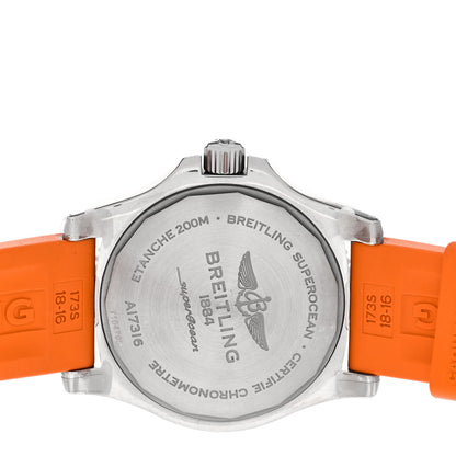 Breitling Stainless Steel Rubber 36mm Super Ocean Chronometer Automatic Watch Orange A17316D71O1S1 4 of 5