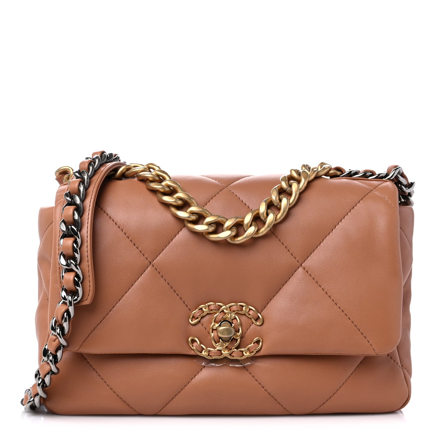 Chanel Lambskin Quilted Medium Chanel 19 Flap Brown 1 of 8