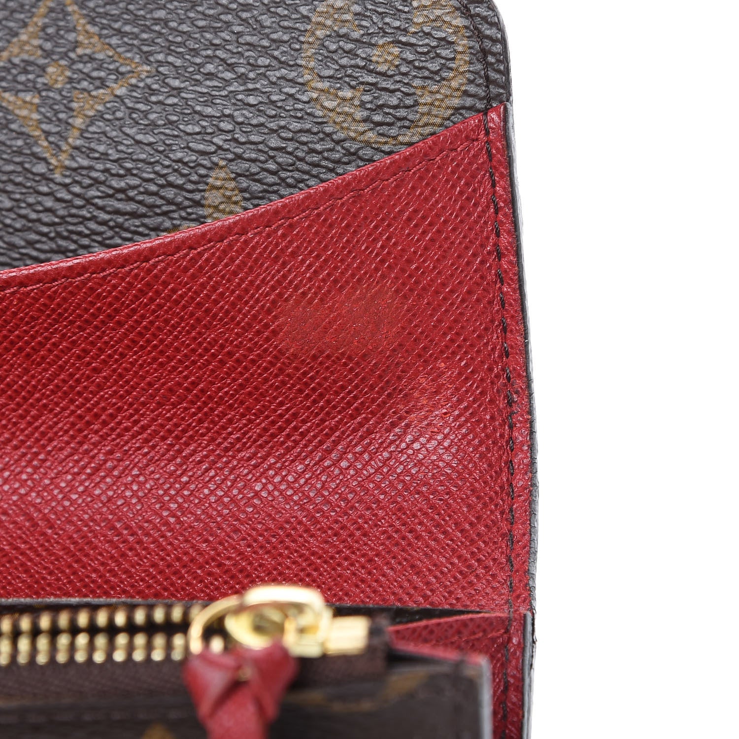 Louis Vuitton Monogram Emilie Wallet Red 7 of 15