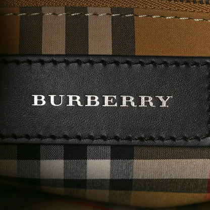 Burberry Grainy Calfskin Vintage Check Medium Banner Tote Black 5 of 7