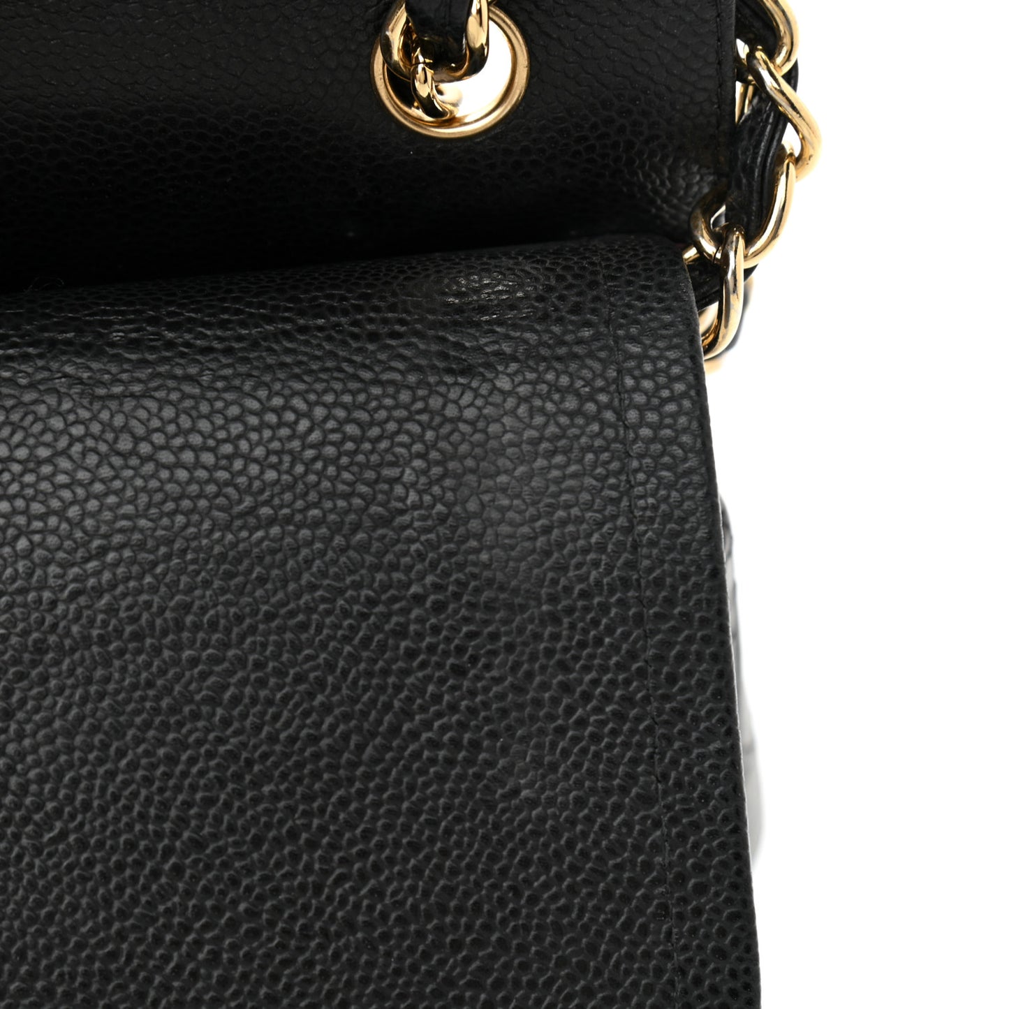 Caviar Quilted Jumbo Double Flap Black