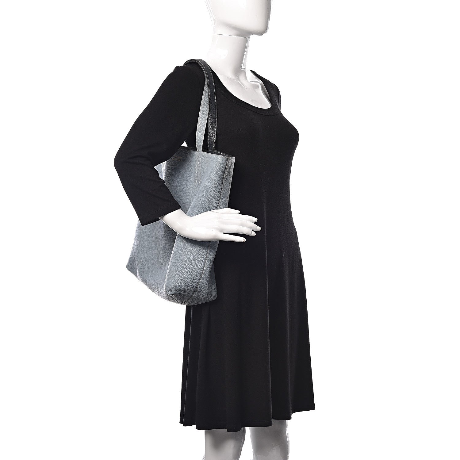 Hermes Taurillon Clemence Double Sens 36 Reversible Tote Bleu Lin Bleu Obscur 2 of 18