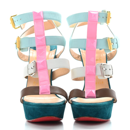 Christian Louboutin Patent Suede Glitter Rocknbuckle 140 Sandals 36.5 Version Dolly 2 of 6