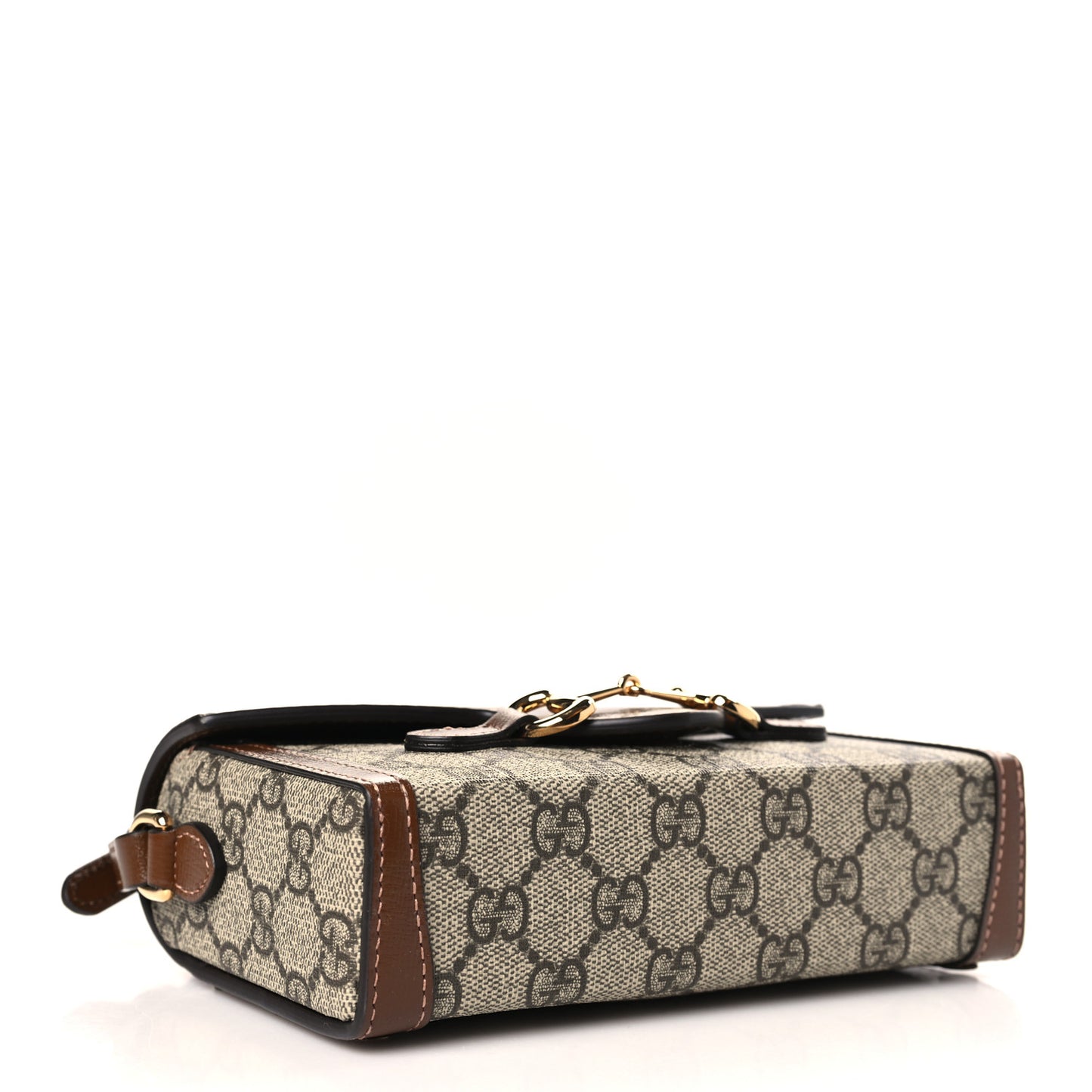 GG Supreme Monogram Mini Horsebit 1955 Shoulder Bag Beige Brown Sugar